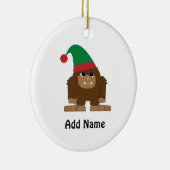 Schattige Sasquatch Kerstelf Keramisch Ornament (Rechts)