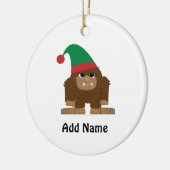 Schattige Sasquatch Kerstelf Keramisch Ornament (Links)