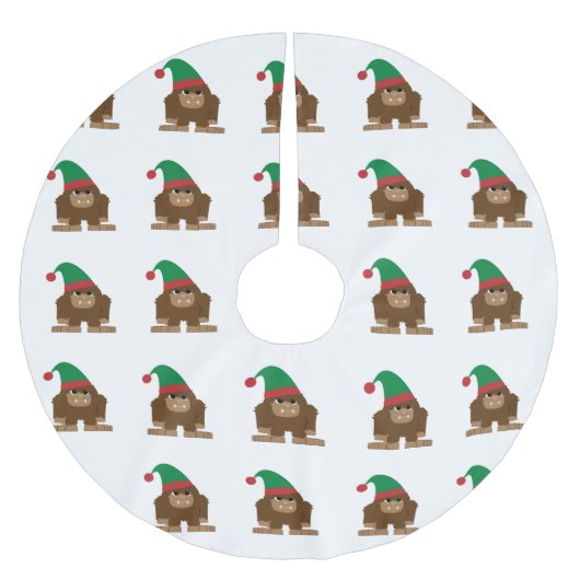 Schattige Sasquatch Kerstelf Kerstboom Rok (Voorkant)