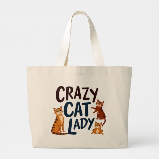 Schattige & Sassy Kat Ontwerp voor Cat Lovers Grote Tote Bag (Achterkant)