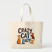 Schattige & Sassy Kat Ontwerp voor Cat Lovers Grote Tote Bag (Voorkant)