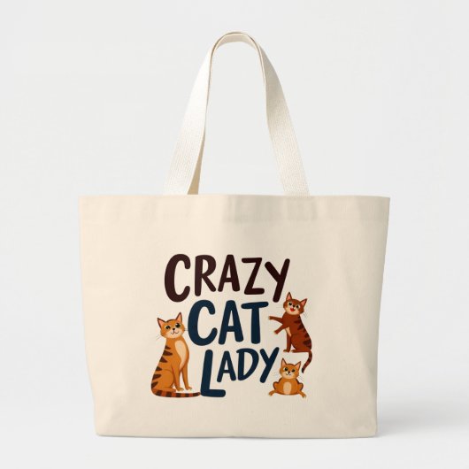 Schattige & Sassy Kat Ontwerp voor Cat Lovers Grote Tote Bag (Voorkant)