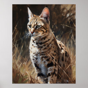 Schattige Savannah Cat Art Print Poster