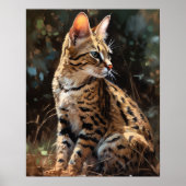 Schattige Savannah Cat Art Print Poster (Voorkant)