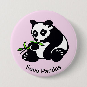 Schattige Save PANDAS- Bedreigde dieren graphic - Ronde Button 7,6 Cm