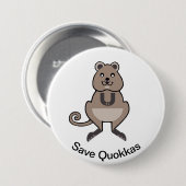 Schattige Save QUOKKAS - Bedreigde dieren - Ronde Button 7,6 Cm (Voorkant /achterkant)