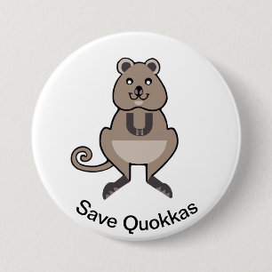 Schattige Save QUOKKAS - Bedreigde dieren - Ronde Button 7,6 Cm
