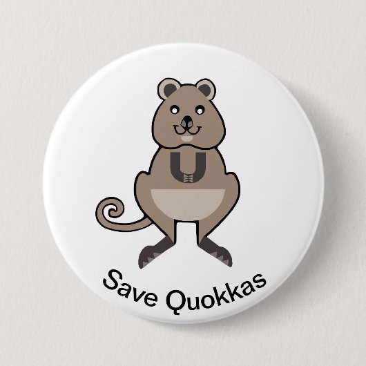 Schattige Save QUOKKAS - Bedreigde dieren - Ronde Button 7,6 Cm (Voorkant)
