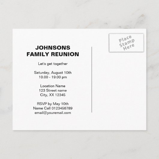 Schattige Save the date briefkaarten voor familier (Achterkant)