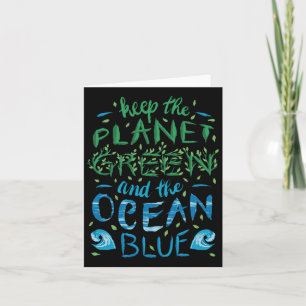 Schattige Save The Planet Ecology Eco Blauwe Oceaa Kaart