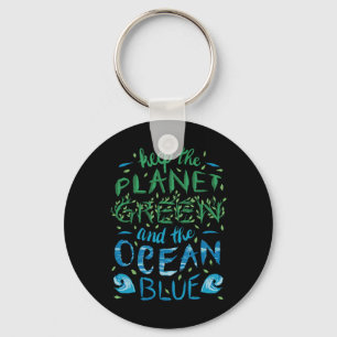 Schattige Save The Planet Ecology Eco Blauwe Oceaa Sleutelhanger