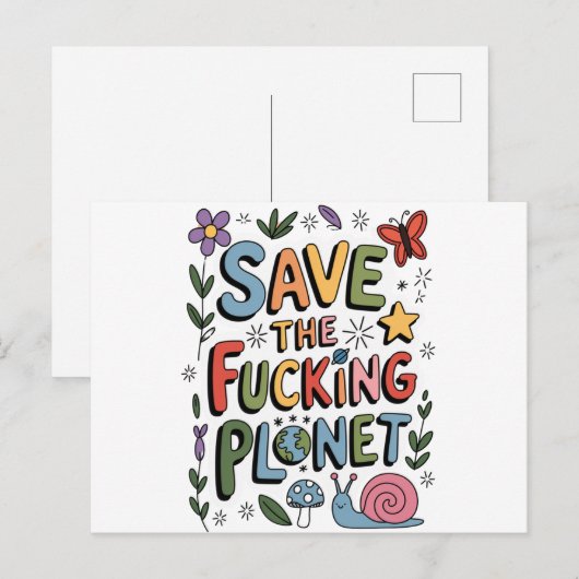 Schattige Save the Planet Ecowarrier Briefkaart (Voorkant / Achterkant)