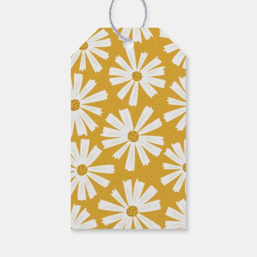 Schattige Scandi madeliefje bedankt Cadeaulabel (Achterkant)