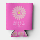 Schattige Scandinavisch bloemenroze Baby shower Cu Blikjeskoeler (Voorkant)