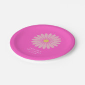 Schattige Scandinavisch bloemenroze Baby shower Cu Papieren Bordje (Gekanteld)