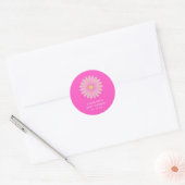 Schattige Scandinavisch bloemenroze Baby shower Cu Ronde Sticker (Envelop)