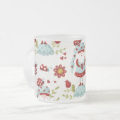 Schattige Scandinavisch Gnome en Natuur Pattern Matglas Koffiemok (Voorkant links)