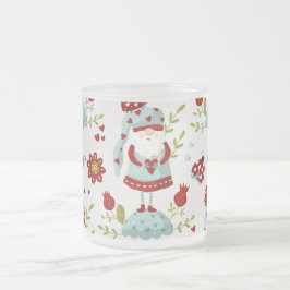 Schattige Scandinavisch Gnome en Natuur Pattern Matglas Koffiemok