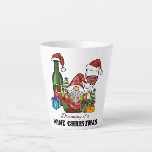 Schattige Scandinavisch Gnome Holiday Design Latte Mok (Voorkant)