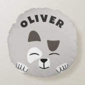 Schattige Scandinavisch hondenneutraal gebruik Rond Kussen (Voorkant)