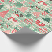 Schattige Scandinavisch kerstseizoen Cadeaupapier (Hoek)