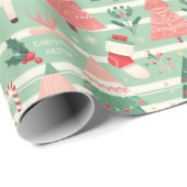 Schattige Scandinavisch kerstseizoen Cadeaupapier (Rol Hoek)