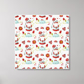 Schattige Scandinavische Kabouter Bloemmotief Canvas Afdruk (Voorkant)