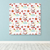 Schattige Scandinavische Kabouter Bloemmotief Canvas Afdruk (Insitu (Houten vloer))
