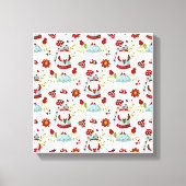 Schattige Scandinavische Kabouter Bloemmotief Canvas Afdruk (Voorkant)