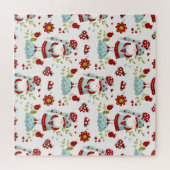 Schattige Scandinavische Kabouter Bloemmotief Legpuzzel (Horizontaal)