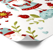 Schattige Scandinavische Kabouter Bloemmotief Poster (Hoek)