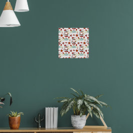 Schattige Scandinavische Kabouter Bloemmotief Poster