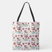 Schattige Scandinavische Kabouter Bloemmotief Tote Bag (Achterkant)