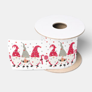 Schattige Scandinavische Kerstkabouters Satijnen Lint