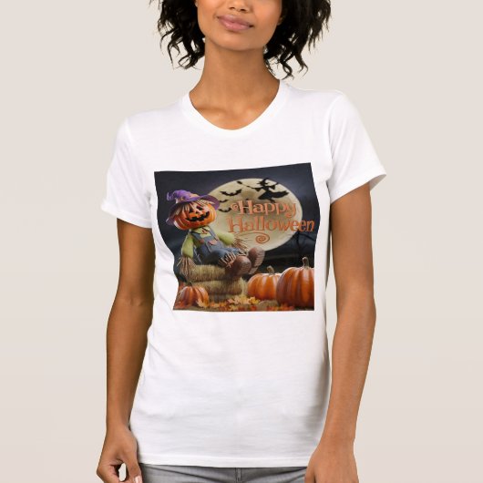 Schattige Scarecrow Halloween T-shirt (Voorkant)