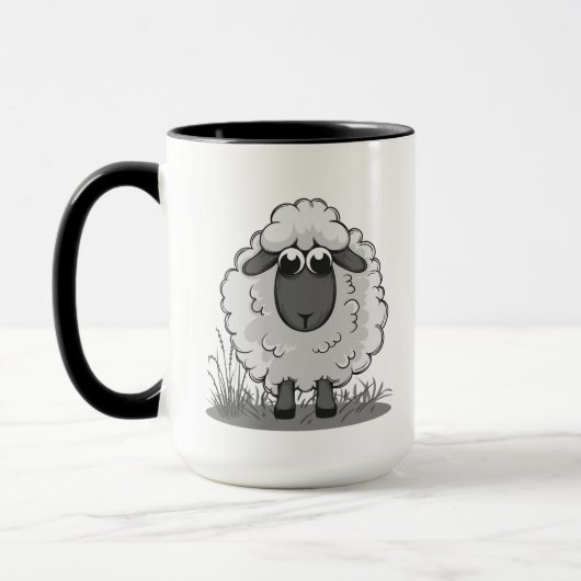 schattige schaafdame voegt tekst toe mok (Links)