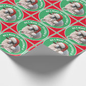 Schattige Schaap Dragen Santa Hat Christmas Cadeaupapier (Hoek)