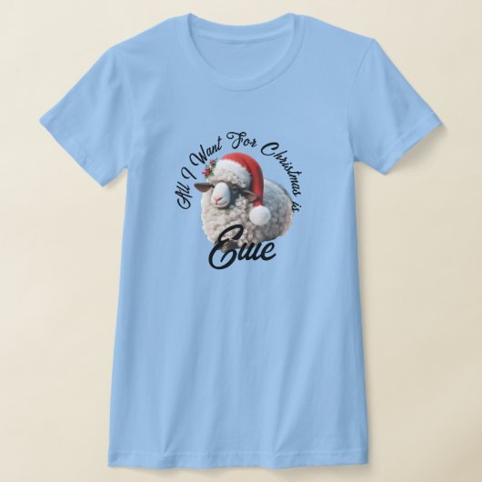 Schattige Schaap Dragen Santa Hat Christmas T-shirt (Laagn)