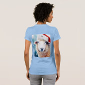 Schattige Schaap Dragen Santa Hat Christmas T-shirt (Achterkant volledig)