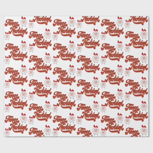 Schattige schaap en fleece Navidad Cadeaupapier (Vlak)