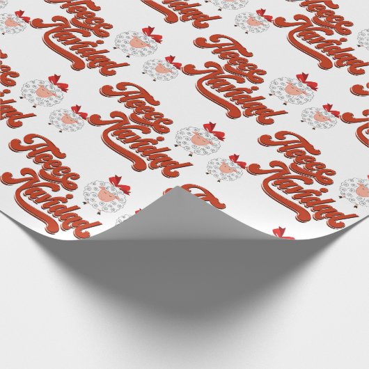 Schattige schaap en fleece Navidad Cadeaupapier (Hoek)