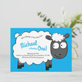 Schattige Schaap Kinder 1e Verjaardag Boerderij Fe Kaart (Staand voorkant)