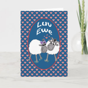 Schattige Schaap, Luv Ewe Romantisch Wenskaart Kaart