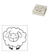 Schattige Schaap - Maple Wood Art Stamp Rubberstempel (Gestempeld)