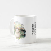 Schattige schaap met aangepaste tekst koffiemok (Voorkant links)