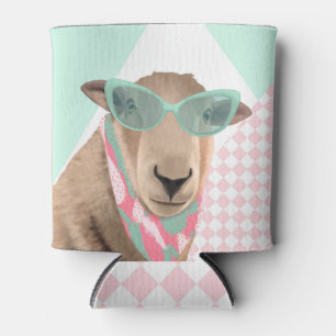 Schattige schaap met bril blikjeskoeler