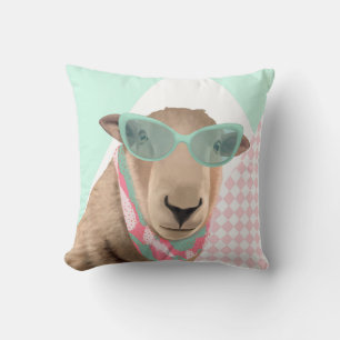 Schattige schaap met bril kussen