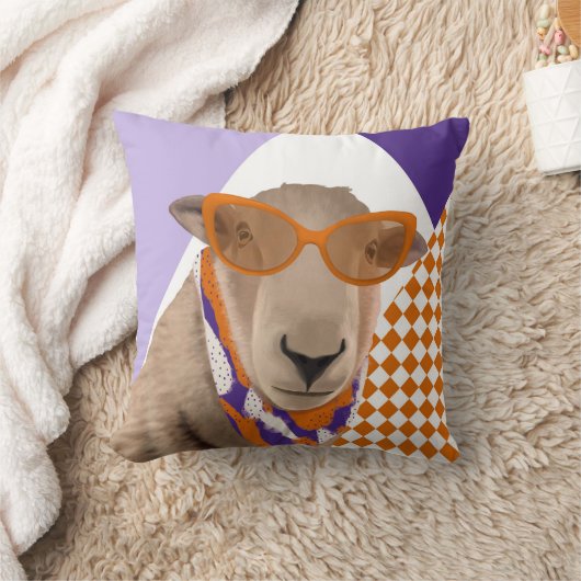 Schattige schaap met bril kussen (Deken)
