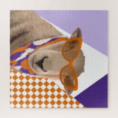 Schattige schaap met bril legpuzzel (Horizontaal)