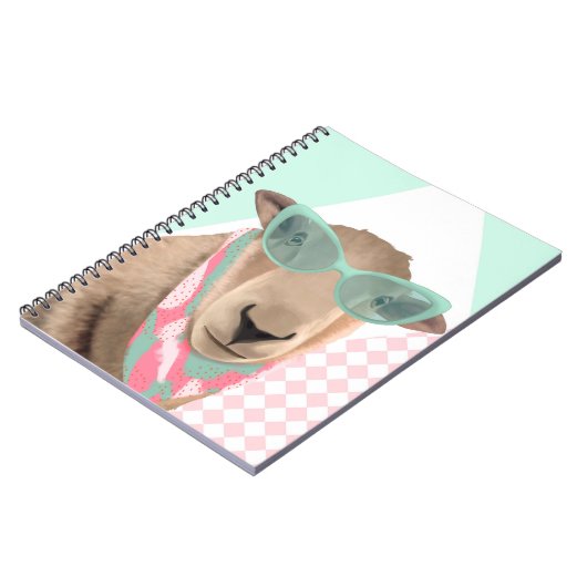Schattige schaap met bril notitieboek (Linkerzijde)